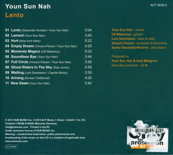 CD Shop - YOUN SUN NAH LENTO