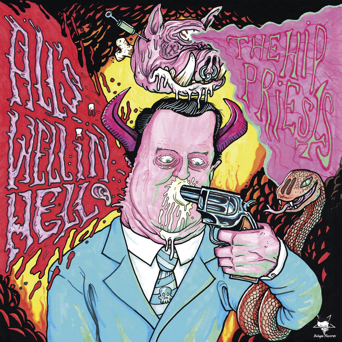 CD Shop - HIP PRIESTS,DJAVULEN MOBLERAR OM 7-SPLIT