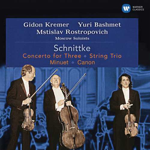 CD Shop - ROSTROPOVICH, MSTISLAV/GIDON KREMER/YURI BASHMET/MOSCOW SOLOISTS SCHNITTKE: CONCERTO FOR THREE, STRING TRIO, MINUET