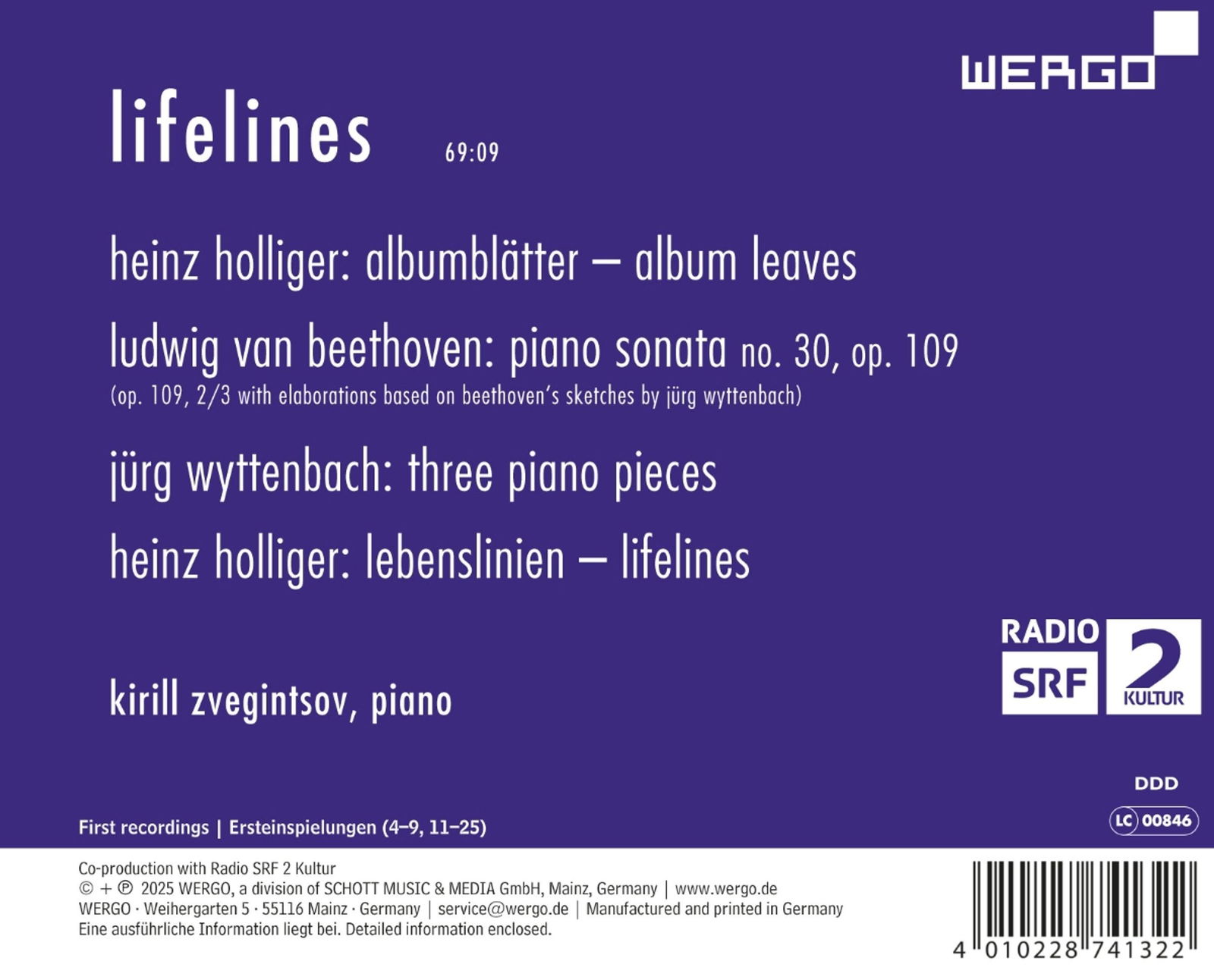 CD Shop - KIRILL ZVEGINTSOV,HEINZ HOLLIGER HOLLIGER: LIFELINES