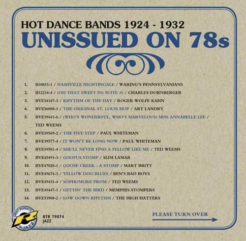 CD Shop - VARIOUS ARTISTS UNISSUED ON 78S HOT DA...