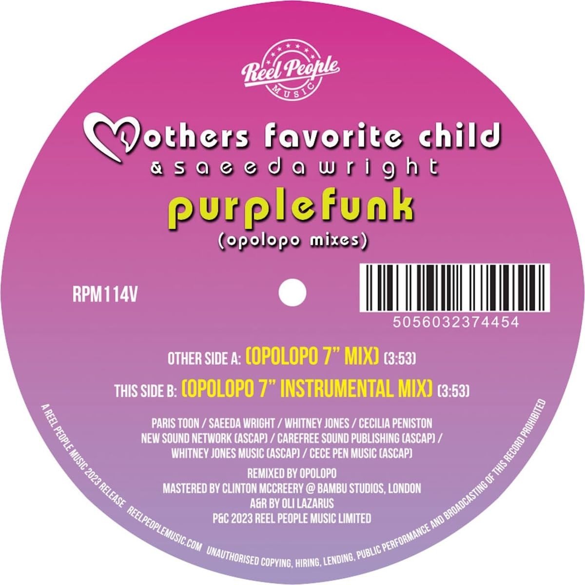 CD Shop - MOTHERS FAVORITE CHILD & SAEEDA WRIGHT PURPLE FUNK (OPOLOPPO ...