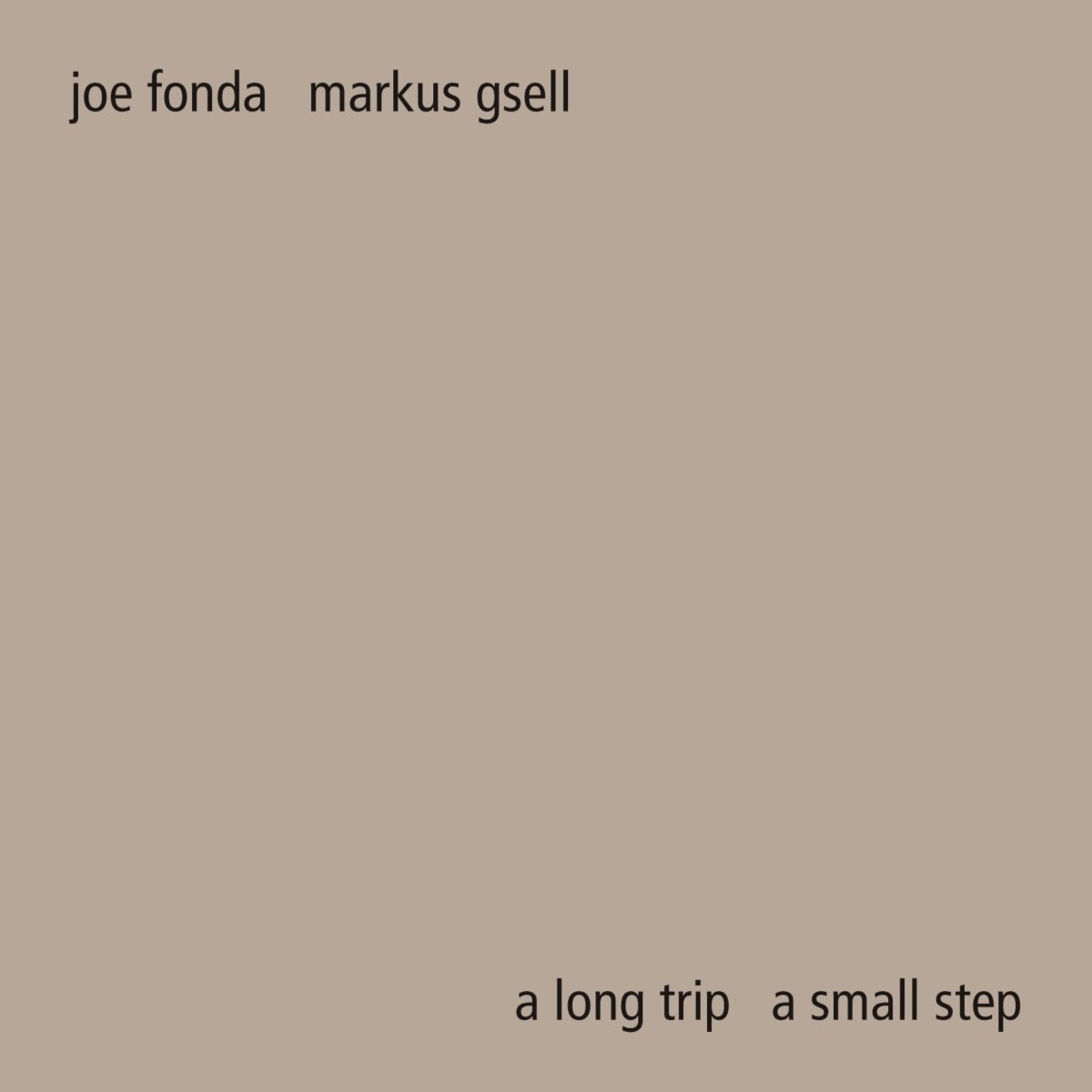 CD Shop - JOE & MARKUS GSELL FONDA A LONG TRIP A SMALL STEP