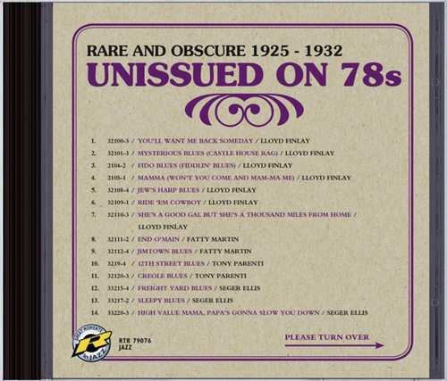 CD Shop - VARIOUS ARTISTS UNISSUED ON 78.4