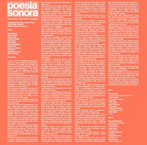 CD Shop - VARIOUS POESIA SONORA