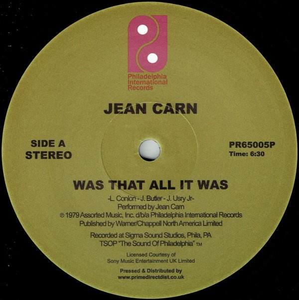CD Shop - JEAN CARN WAS THAT ALL IT WAS