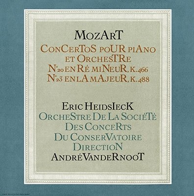 CD Shop - HEIDSIECK, ERIC Mozart: Concertos Pour Piano Et Orchestre No.20 & 23